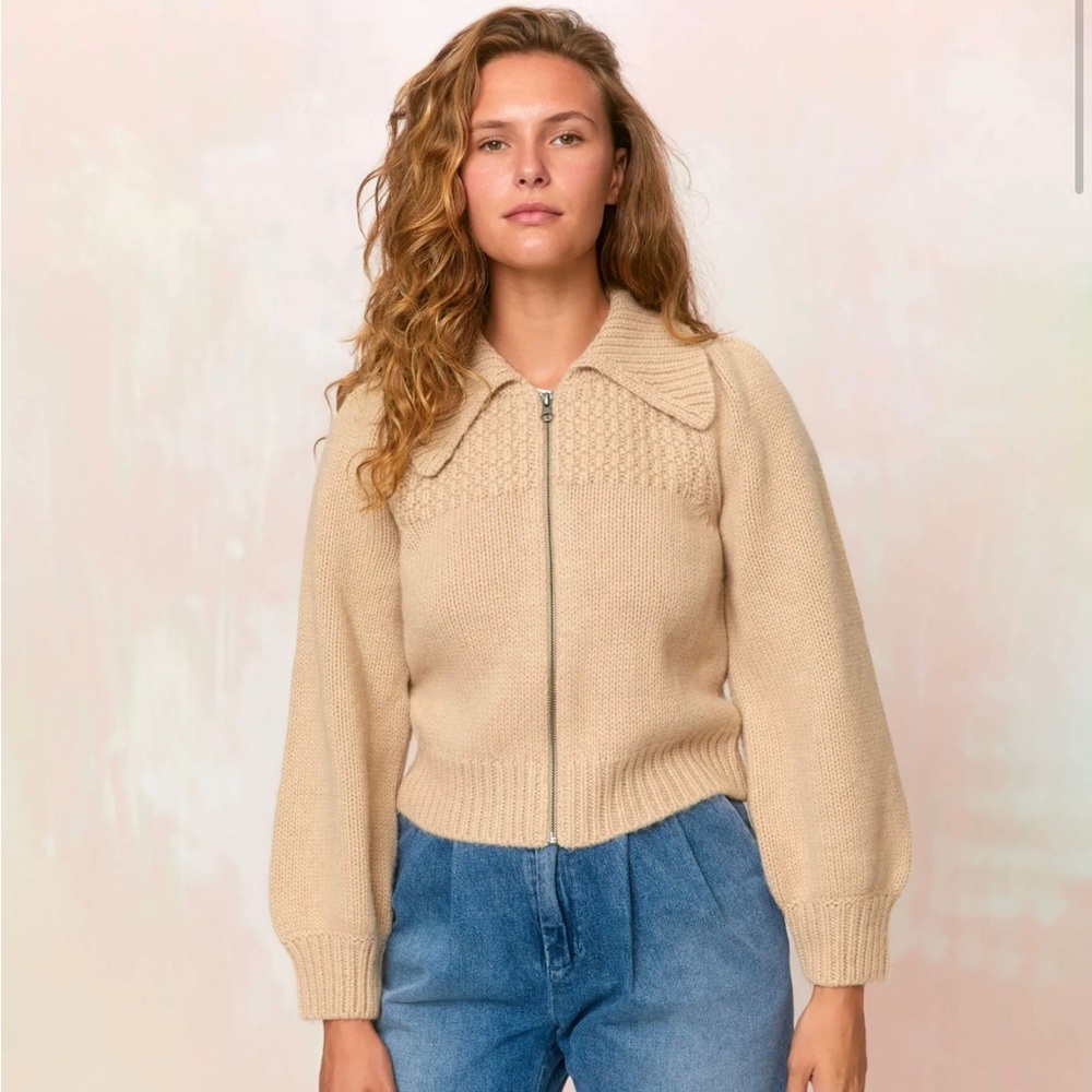 Christy Dawn Sweater Jacket in oatmeal.